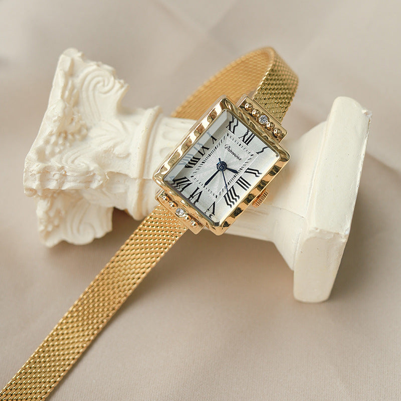 Milen ~ Rectangular Vintage Watch - BIANCA     BOUTIQUE