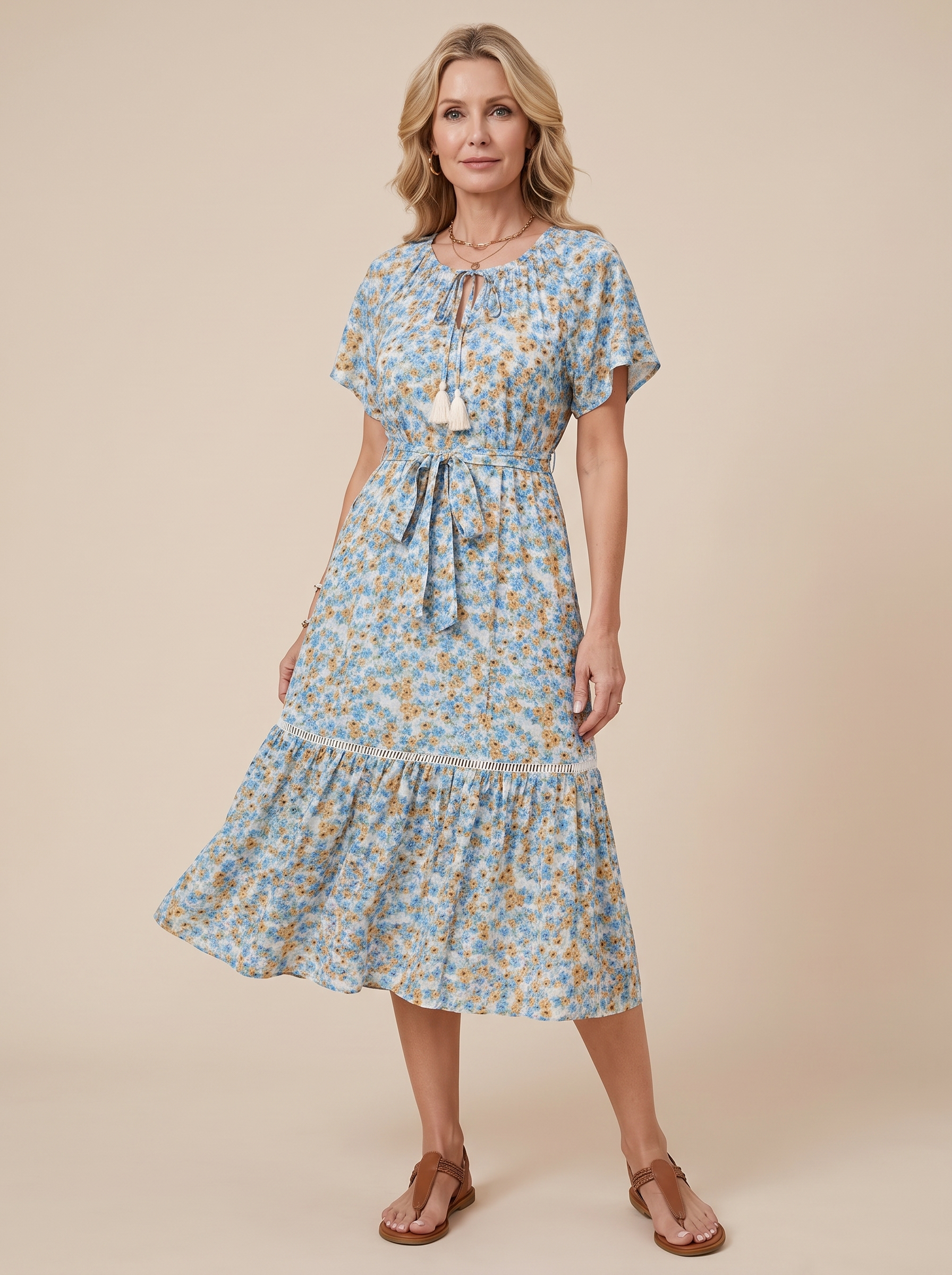 Portofino Floral Midi Dress