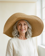 Taormina Oversized Straw Hat worn by a model