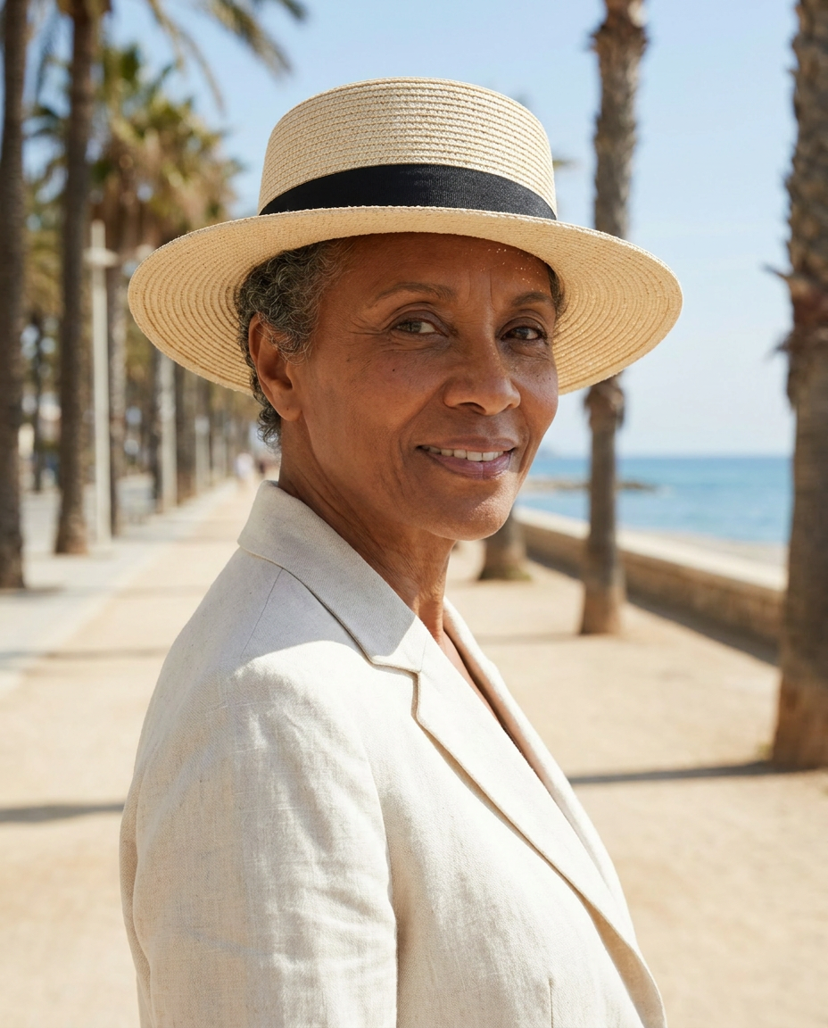 Cannes Flat-Top Straw Hat lifestyle